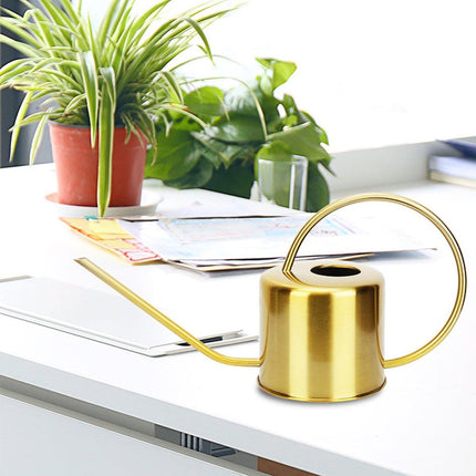Large Capacity Metal Watering Kettle Retro Garden Spray Pot with Long Spout