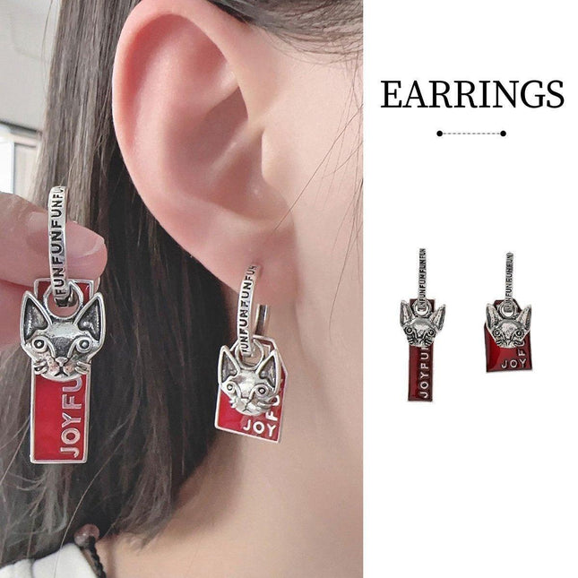 Trendy Asymmetric Square Earrings for Women Unique Fashion Ear Buckle Jewelry