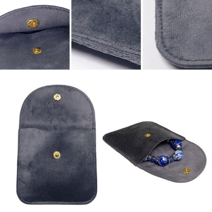 10pcs Velvet Jewelry Pouch Button Closure Thick Soft Ring Necklace Storage Bag