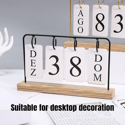 Wooden Desk Calendar Creative Desktop Calendar Ornament Home Office Decor Craft