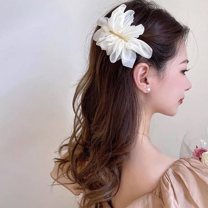 Chiffon Headdress Flower Hairpin Woman Sweet party hair Claw styling Hair Clips - Aimall