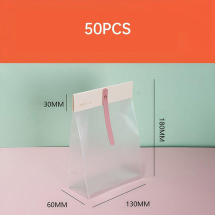50pcs Transparent Snack Bags Biscuit Candy Bags Resealable Food Packaging