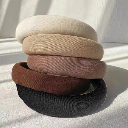 Women Thick Padded Wide Headband Sponge Hairband Wedding Party Plain - Aimall