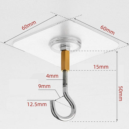 12 PCS Heavy Duty Self Adhesive Hooks Stainless Steel Ceiling Hooks for Home