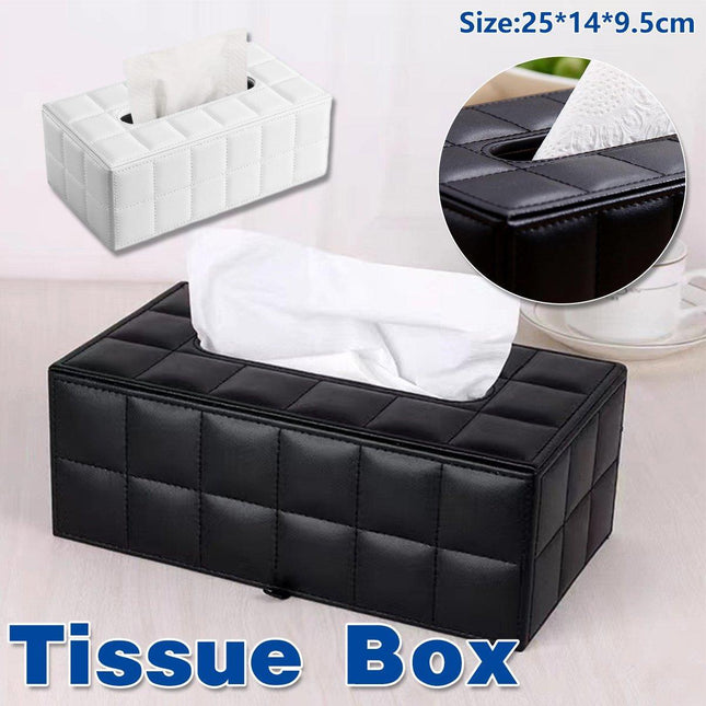 Leather Tissue Box Holder Rectangular Tissue Dispenser for Living Room Home