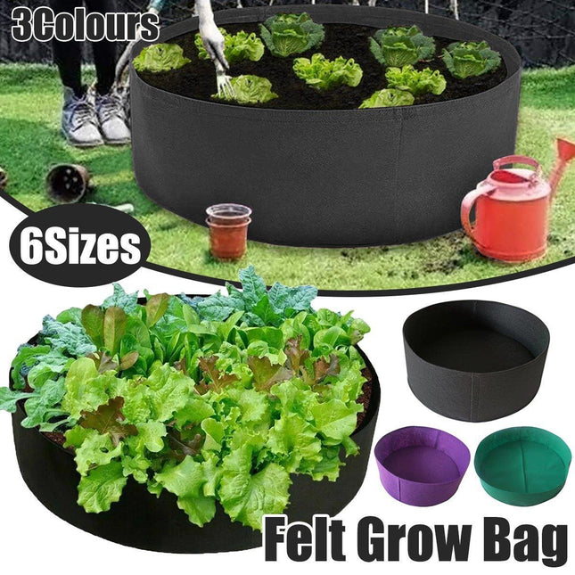 5x Felt Planting Bag Round Vegetable Garden Flower Seedling Grow Bags for Plants