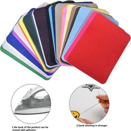 26X Solid Colour Twill Fabric Patch Kits Repair T-shirt Jeans Clothes Knee Hole - Aimall