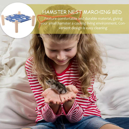 Breathable Wooden Hamster Bed Nest Supplies Dismantle Washable Hammock Pet House