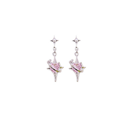 Four Star Stud Earrings for Women Stylish Sweet Cute Jewelry Fashion Accessories