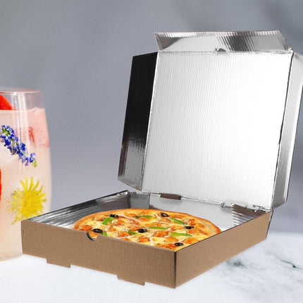 50pcs Aluminum Foil Pizza Packaging Paper Boxes Durable Food Storage Containers