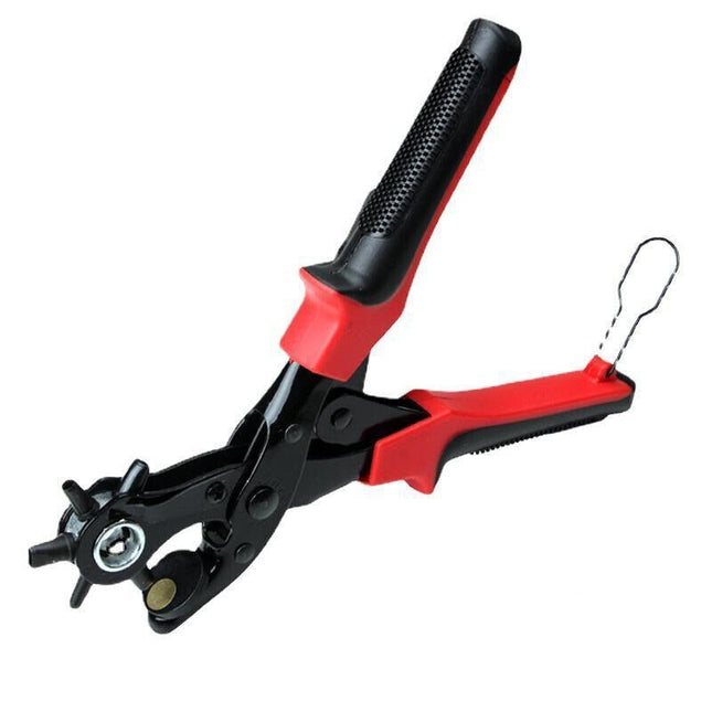 Multi-Size Revolving Leather Belt Eyelet Hole Punch Puncher Plier Craft Tool 10" - Aimall