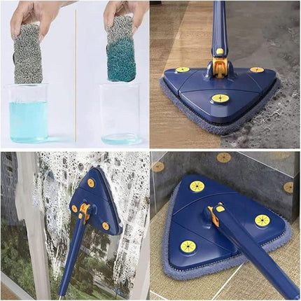 Adjustable Rotating Triangle Mop Wet Dry Dual-use Household Mop with Scraper