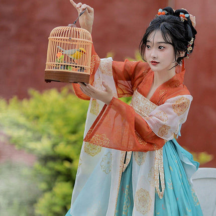 Chest Length Skirt Hanfu Female Summer Thin Daily Wear Traditional Chinese Dress