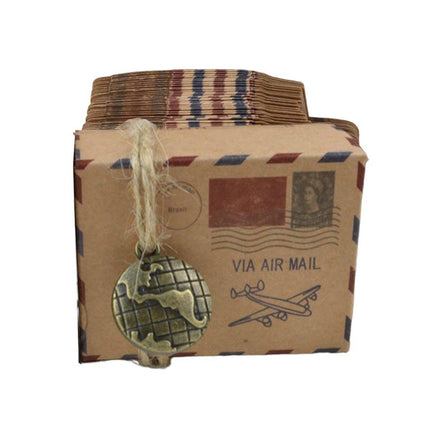 50PCS Vintage Kraft Paper Candy Boxes Wedding Creative Chocolate Packaging Box