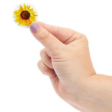 2 Rolls Sunflower Stickers Handmade Flower Decoration Labels for Craft Projects