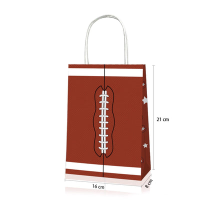 Rugby Themed Kraft Paper Tote Bags Durable 150g Kraft Paper for Sports Fans
