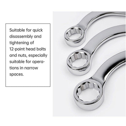 5PCS Double Ended S-Shaped Ring Wrench Set Purpose U Shaped Curved Handle Tools