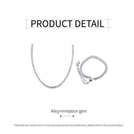 Luxury Zircon Bracelet Necklace Set for Women Elegant Fashion Jewelry Gifts