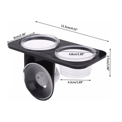 Dual Reptile Food and Water Bowl with Suction Cup Detachable Feeder for Lizards