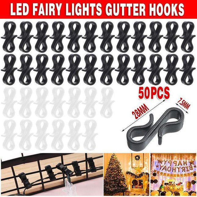 Up 100PCS Led Fairy Lights Gutter Hooks Heavy Duty Clips Party Led Fairy Light - Aimall