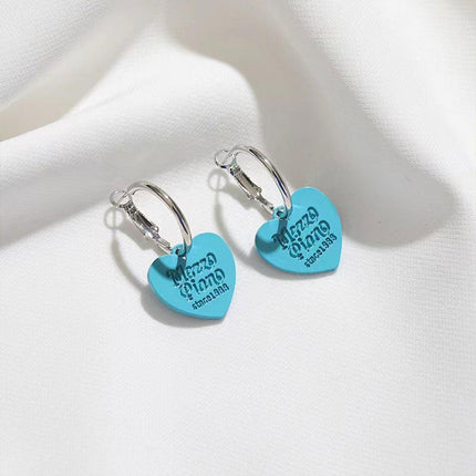 Green Academy Style Heart Shaped Cute Earring Clip Women Fashion Jewelry