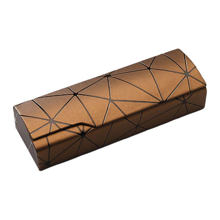 2PCS Lattice Pattern Glasses Case with Snap Closure and Anti-pressure Design