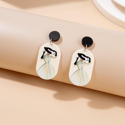Coloured Geometric Acrylic Stud Earrings Trendy Fashion Jewelry Accessories
