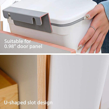 Wall Mounted Kitchen Trash Can with Sliding Lid Hanging Waste Bin for Household