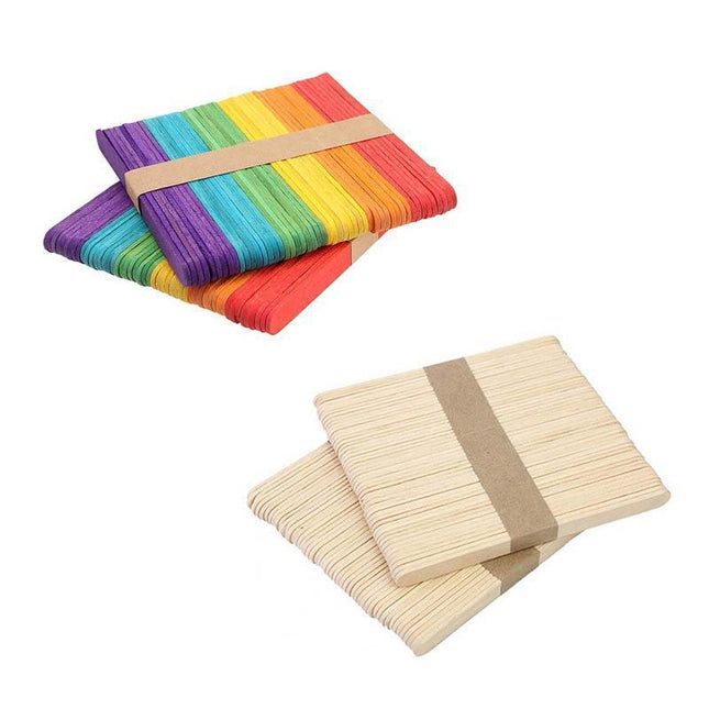 1000PCS Natural Wooden Craft Sticks Paddle Pop Sticks Ice Cream coffee stir - Aimall