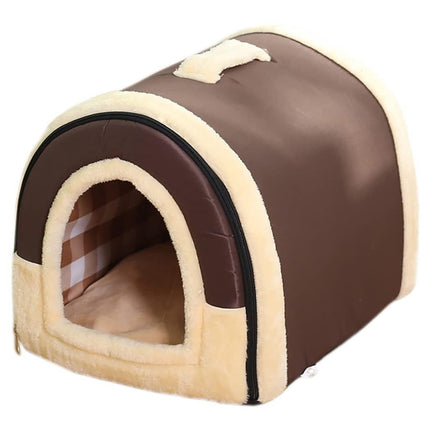 XL Size Pet House Kennel Soft Igloo Beds Cave Cat Puppy Bed Warm Cushion Fold - Aimall