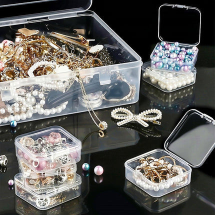 31PCS Plastic Home Storage Box Transparent Desktop Organizer Jewelry Beads Box