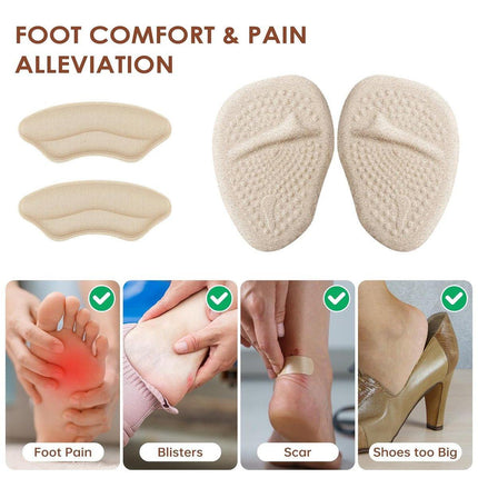8Pairs High Heel Cushion Pads Forefoot Half Size Inserts of Foot Support Insoles