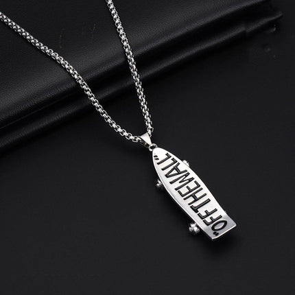 Hip-Hop Titanium Steel Pendant Necklace Letter Scooter Design Sweater Chain