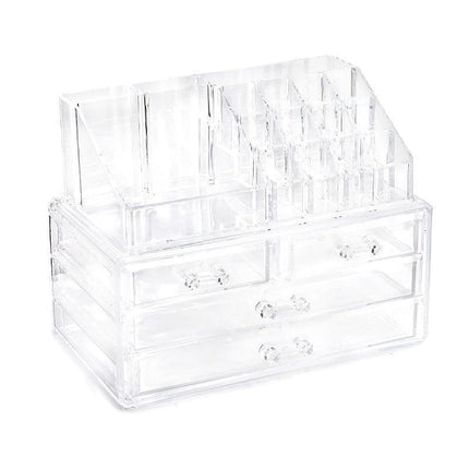Holder Cosmetic Makeup Organiser 4 Drawer Storage Jewellery Box Clear Acrylic - Aimall