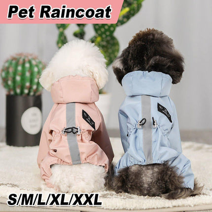 Outdoor Reflective Waterproof Dog Raincoat Breathable Four Legged Pet Jacket