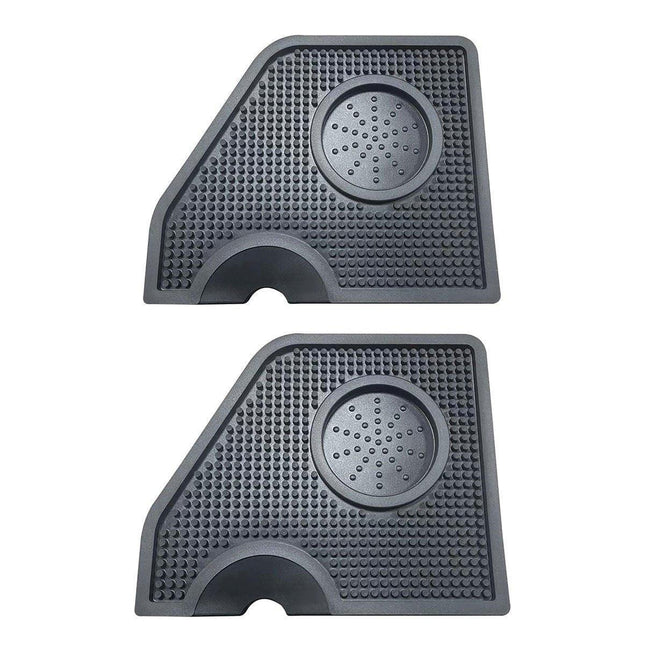 2PCS G-type Coffee Tamper Silicone Mat Black Tamping Holder Pad Corner Edge Tool