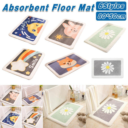 Non Slip Faux Cashmere Bath Mat Water Absorbent Floor Rug for Bathroom Doorway