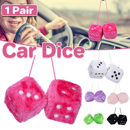 1pair Dice Plush Toy Cube Pendant Keychain Charm Cute Soft Accessory Gift