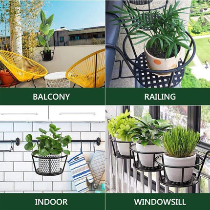 Hanging Metal Flower Holder Shelf Stand Pots Basket Plant Garden Storage 1-9PCS - Aimall