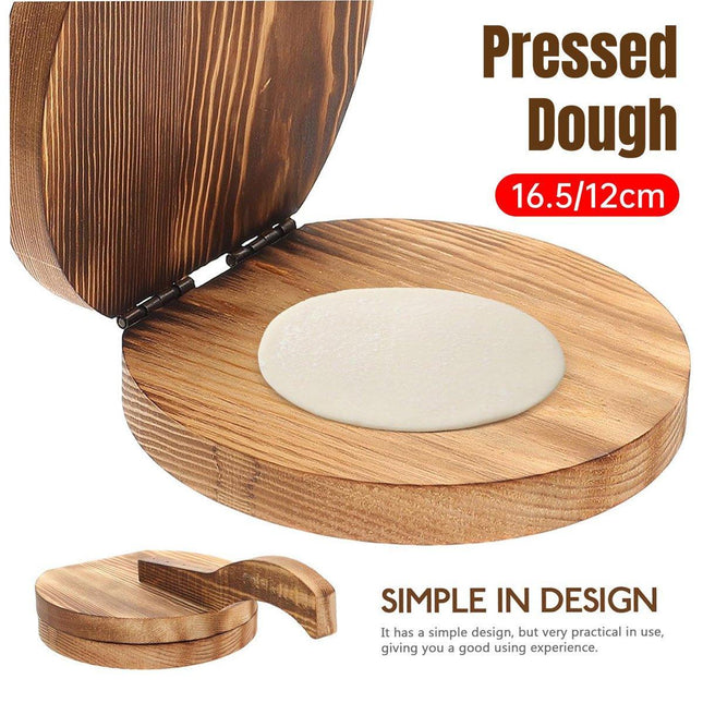 Wooden Dumpling Wrapper Maker Hand Press Dough Roller for Kitchen Cooking