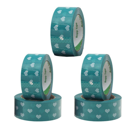 5pcs Cute Personality Packing Sealing Tape Adhesive Heart Design Colourful Glue