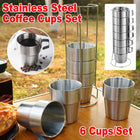 6pcs Stainless Steel Coffee Mugs Durable Insulated Drinkware for Hot Beverages