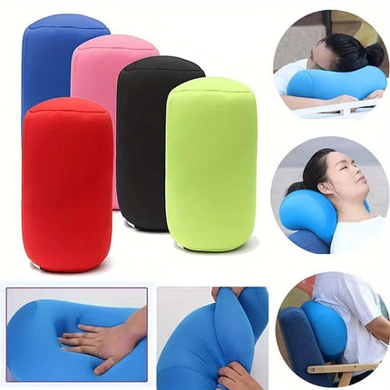 Solid Color Cylindrical Foam Particle Pillow Multi-Functional Neck Waist Support