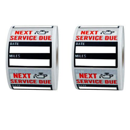 2Rolls Car Oil Change Maintenance Reminder Stickers for Vehicle Service Tracking