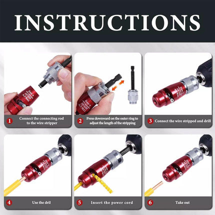 4PCS Rotary Electric Wire Stripper Cable Stripping Tool for Electrical Work