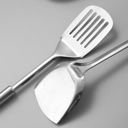 6PCS Stainless Steel Kitchen Utensil Set with Frying Spatula Colander and Spoon