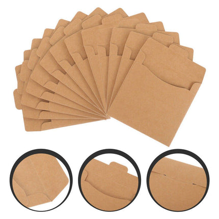 50PCS Kraft Paper CD Envelopes Card Holders Brown Paper Bags for Cards Documents