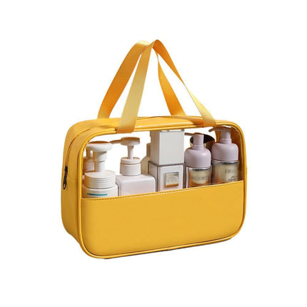 3pcs Large Capacity Waterproof Makeup Bag Set Translucent PU Travel Storage Bag