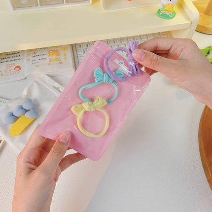 100pcs Macaron Colour Zip Lock Bags Transparent Seal Pouches