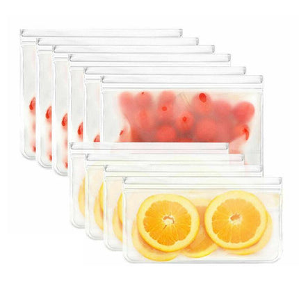 10-40PCS PEVA Silicone Food Storage Bags Reusable Zip Lock Pouch Fresh Sealer - Aimall